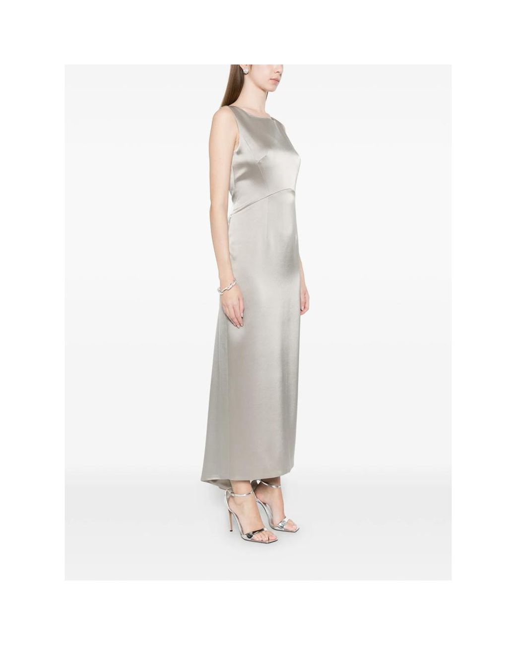 Fely Campo White Boat Neck Dress