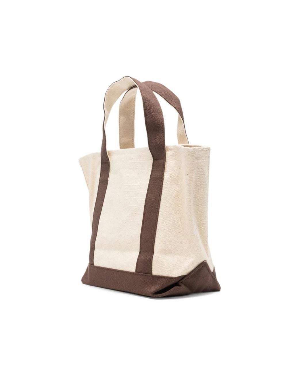 Sporty & Rich Natural Mini Logo-Embroidered Tote Bag