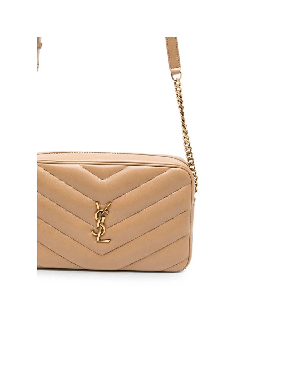 Saint Laurent Natural Loulou Quilted Leather Shoulder Bag