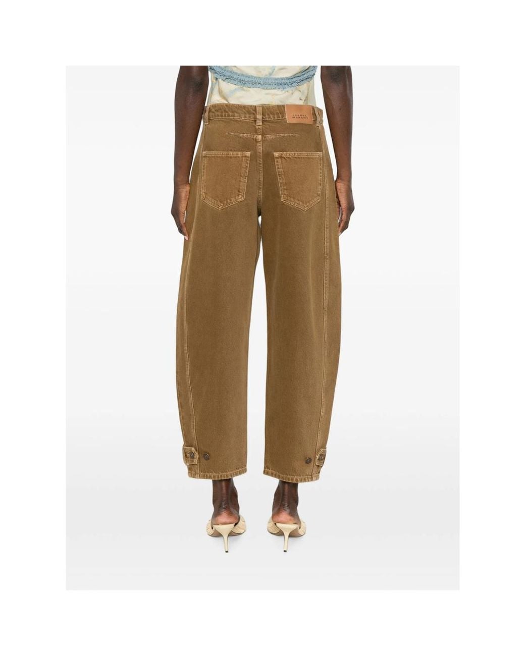 Isabel Marant Brown Leja Seam-Detail Tapered Jeans