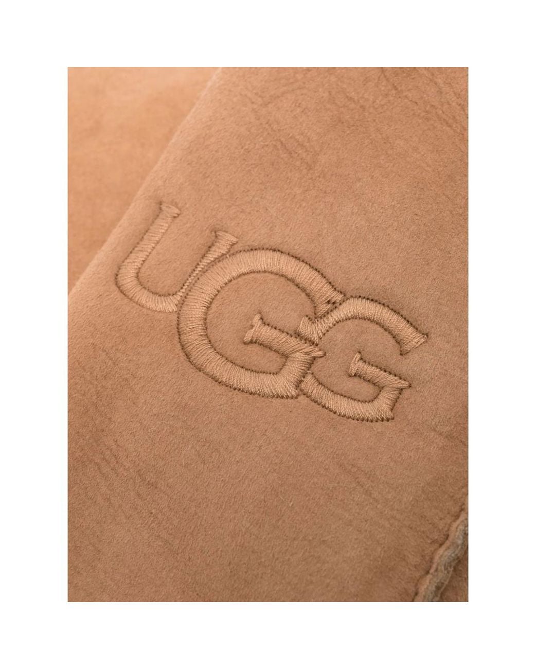 Ugg Natural Embroidered-Logo Shearling Mittens for men