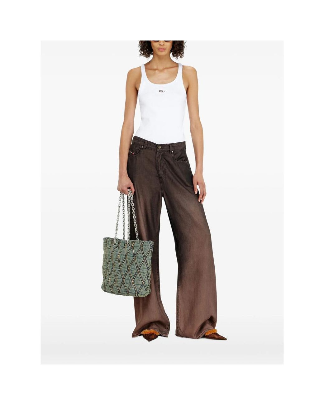 DIESEL White Sleeveless Tops
