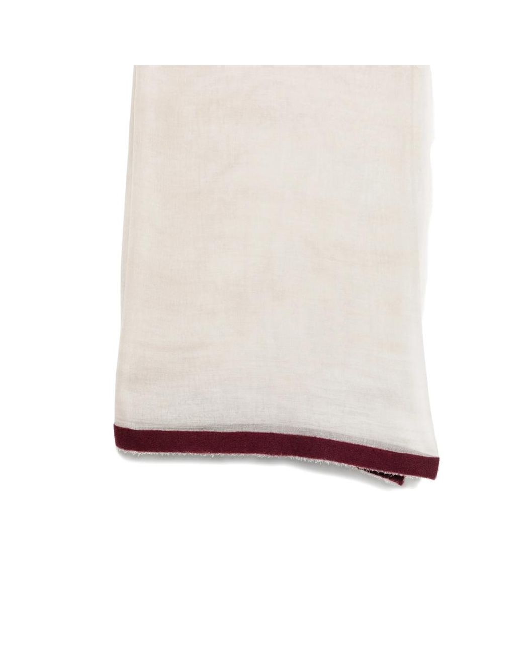 Faliero Sarti White Contrast-Border Frayed Scarf