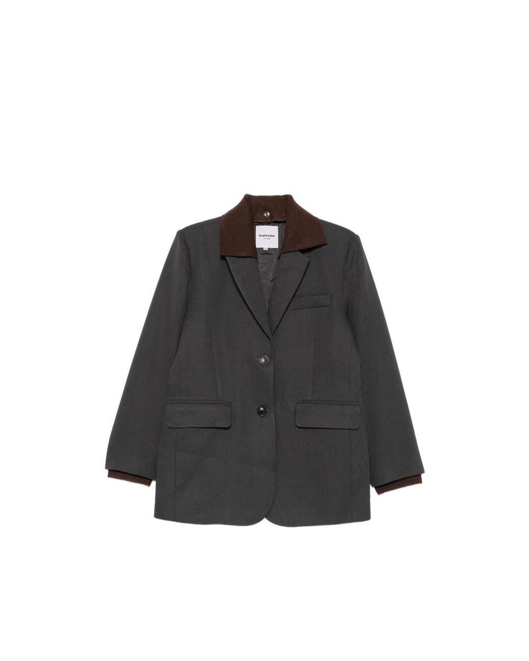 LA PISCINE Black Notched-Lapel Single-Breasted Jacket