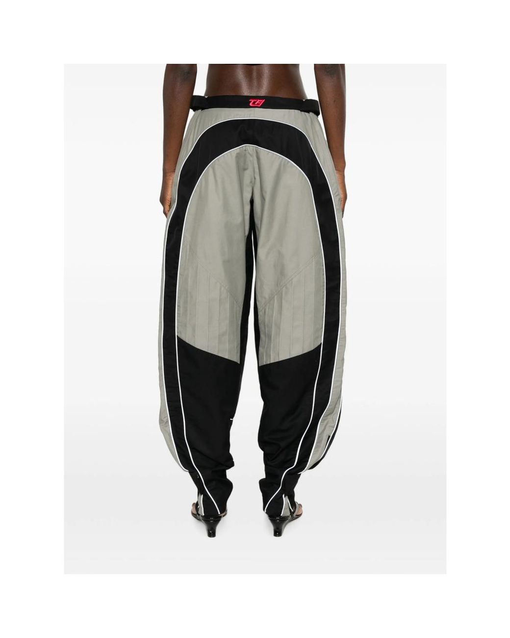 The Attico Gray Logo-Patch Trousers