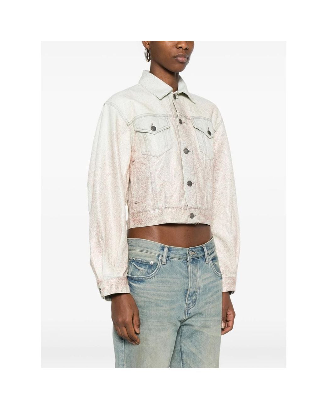 Haikure White Pocket Buttoned Jacket