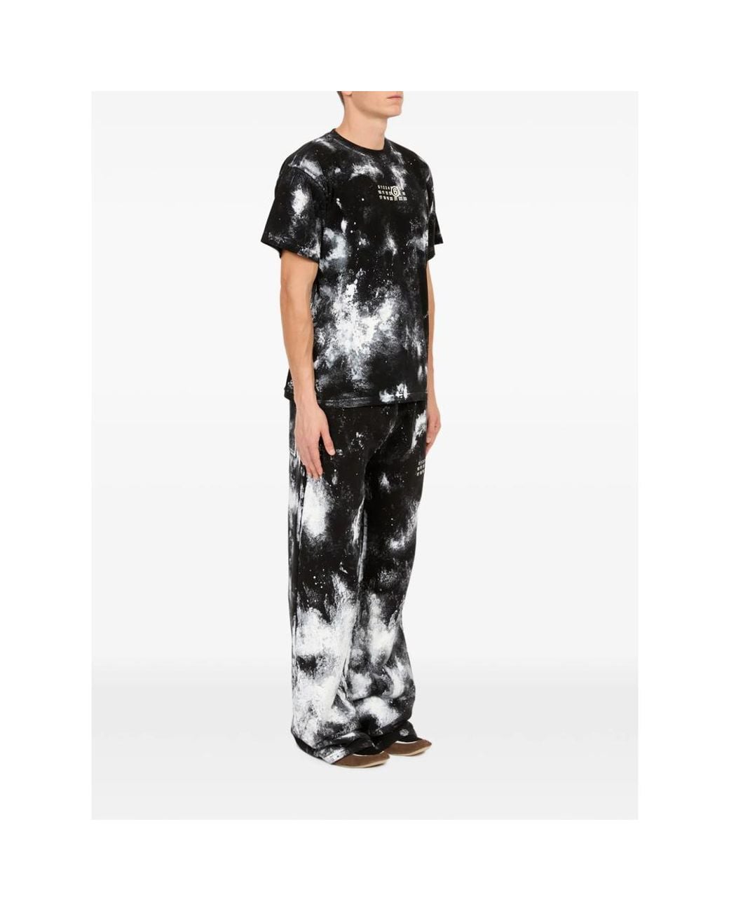 MM6 by Maison Margiela Black Paint Jersey T-Shirt for men