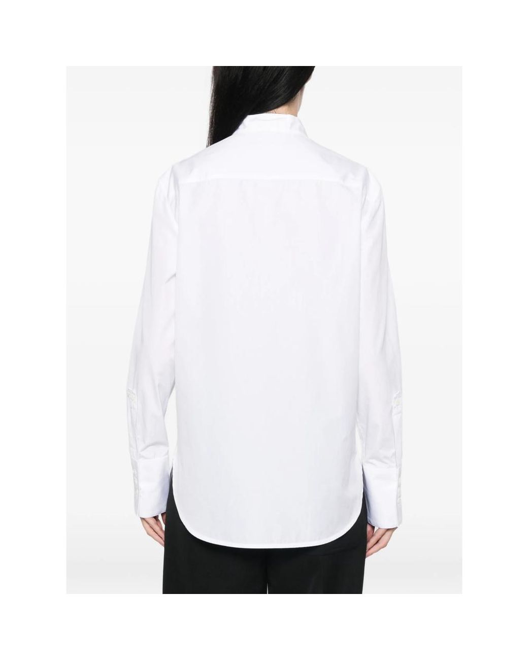 Seafarer White Bib-Front Band-Collar Shirt