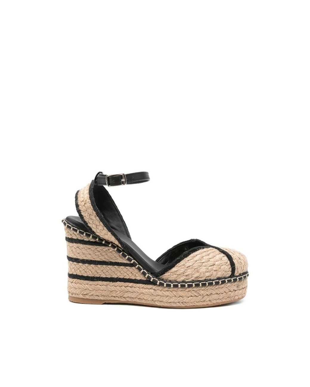 Castaner Metallic Striped Wedge Espadrilles