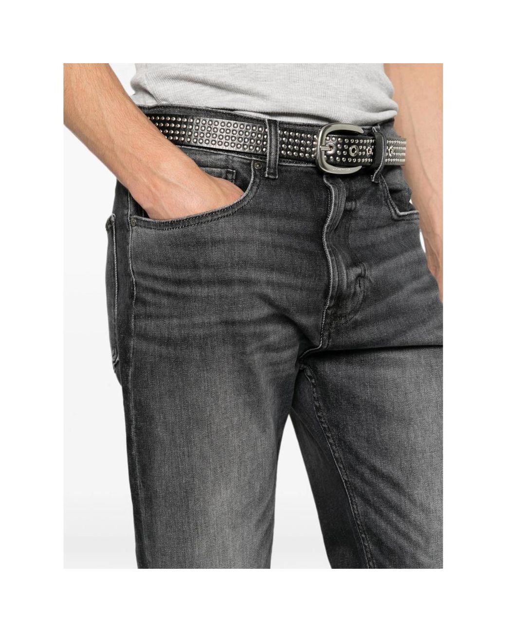 7 For All Mankind Gray Faded-Effect Jeans for men