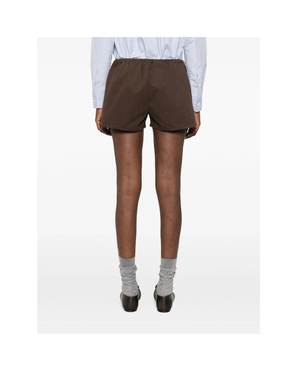 Miu Miu Brown Washed Gabardine Shorts