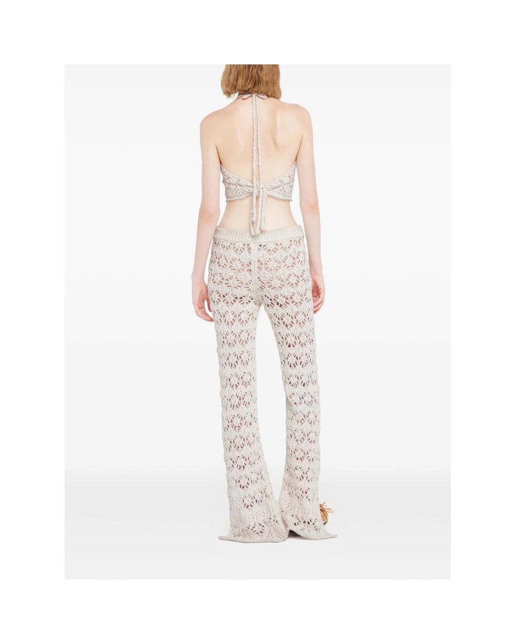 Alanui White Straight Trousers