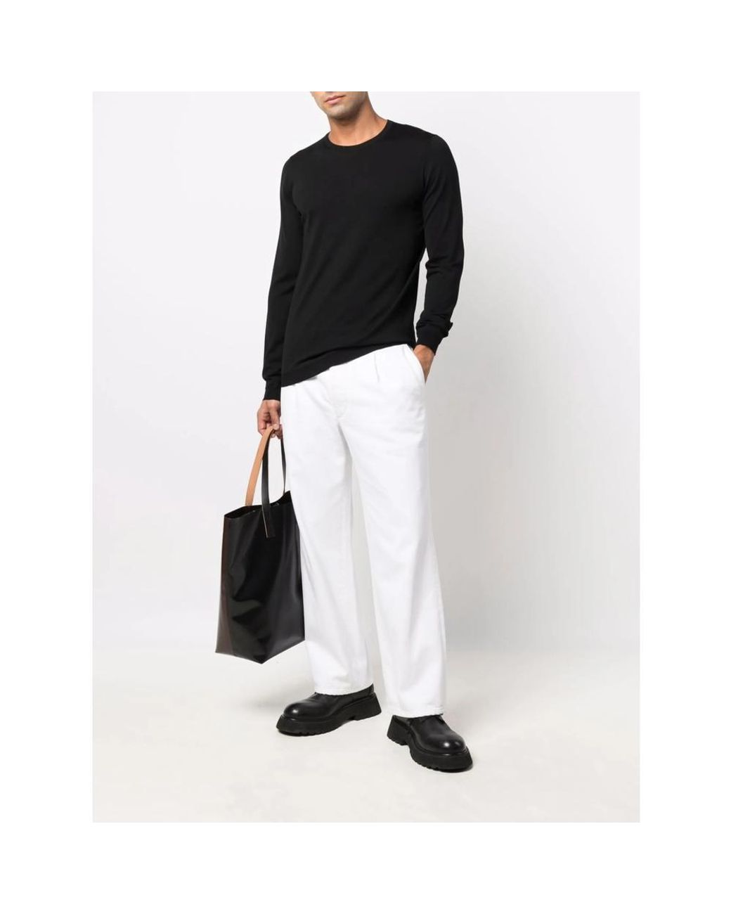 GOES BOTANICAL Black Crew-Neck Knit Jumper for men
