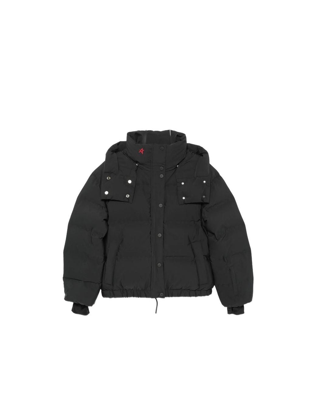 Perfect Moment Black Moment Logo-Print Hooded Ski Jacket