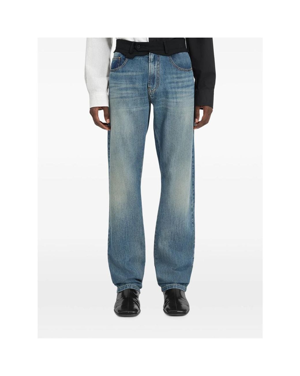 MM6 by Maison Margiela Blue Replaced Waist Jeans for men