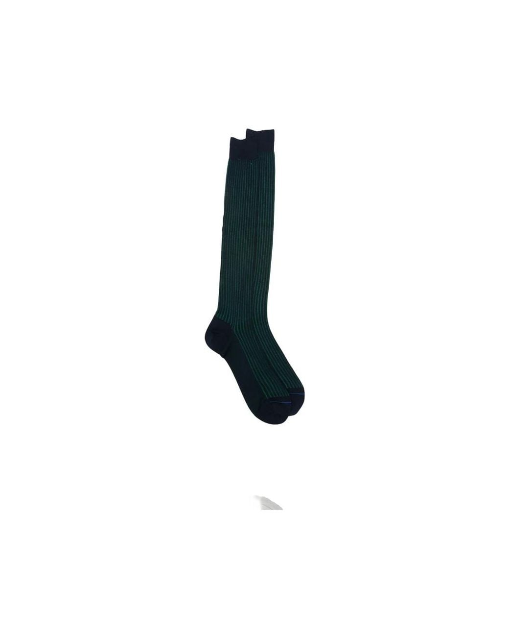 ANT45 Black Menfi Long Pinstripe Ribbed Socks for men