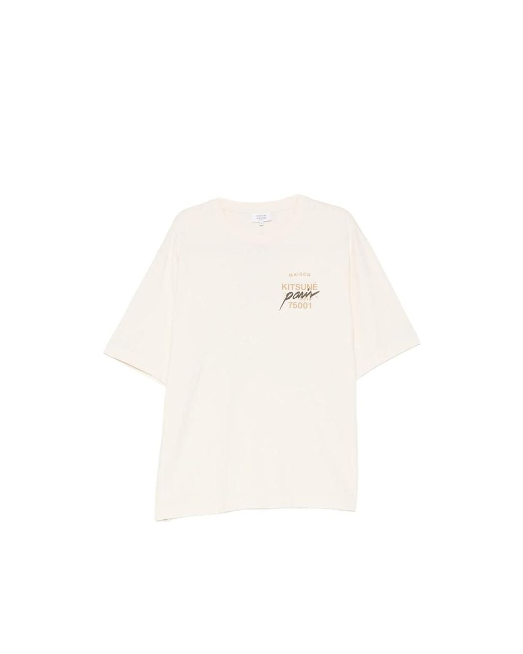 Maison Kitsuné White Logo-Print T-Shirt for men