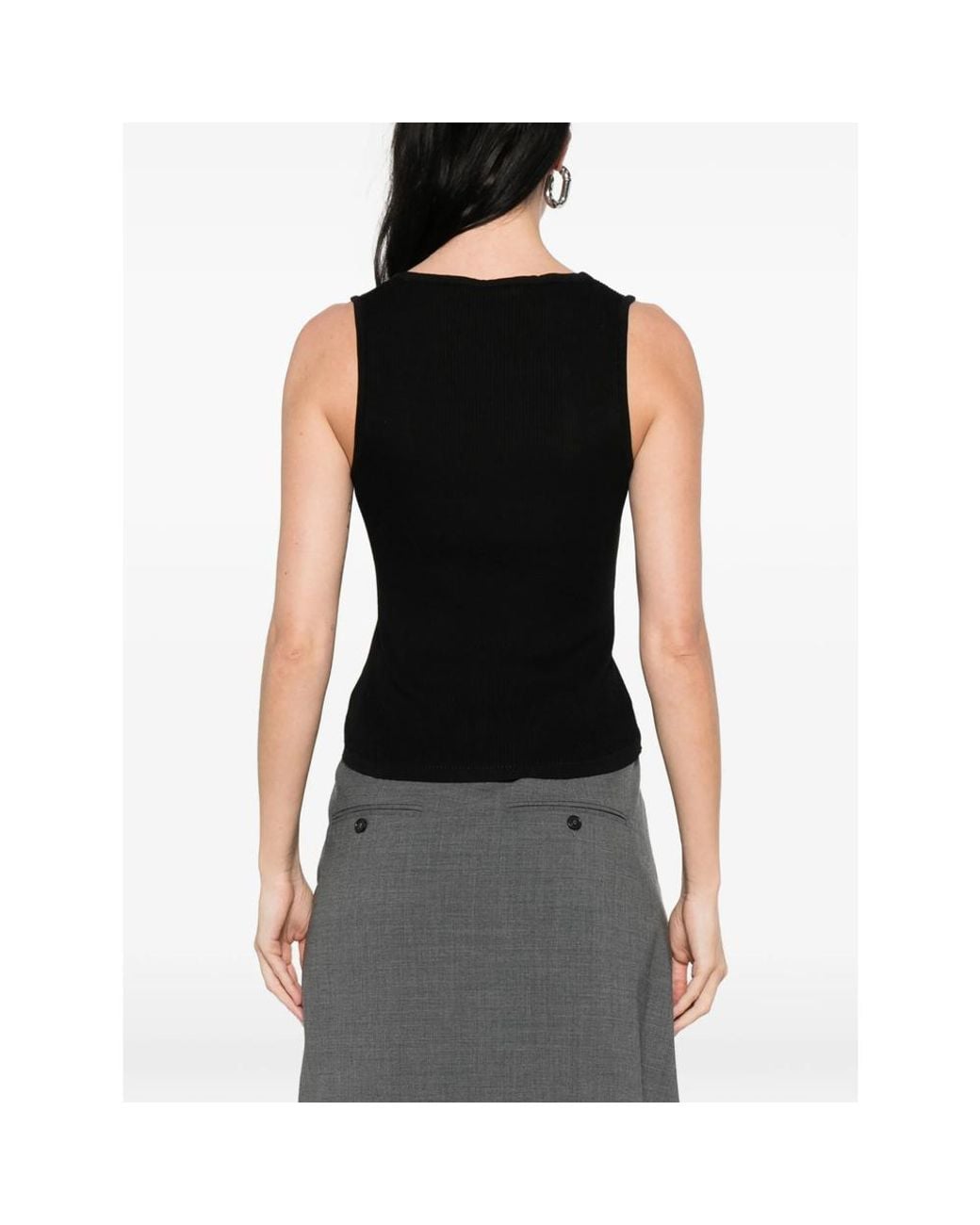 Niccolò Pasqualetti Black Corda Ribbed Tank Top