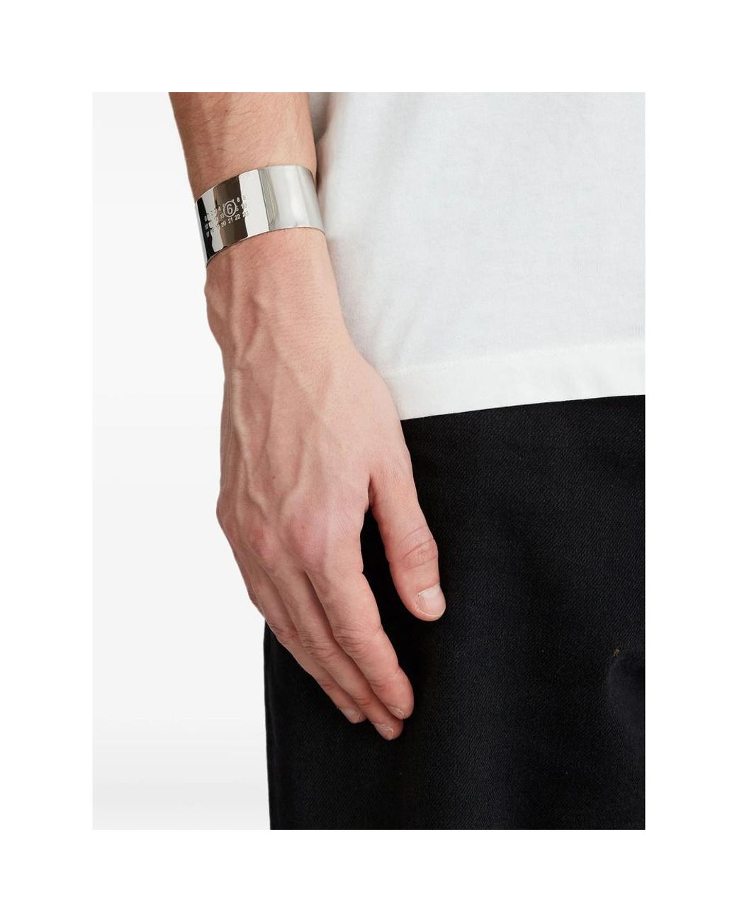 MM6 by Maison Margiela White Numeric Signature Cuff Bracelet