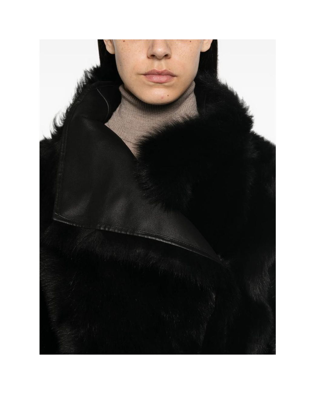 Yves Salomon Black Shearling-Trimmed Fur Jacket