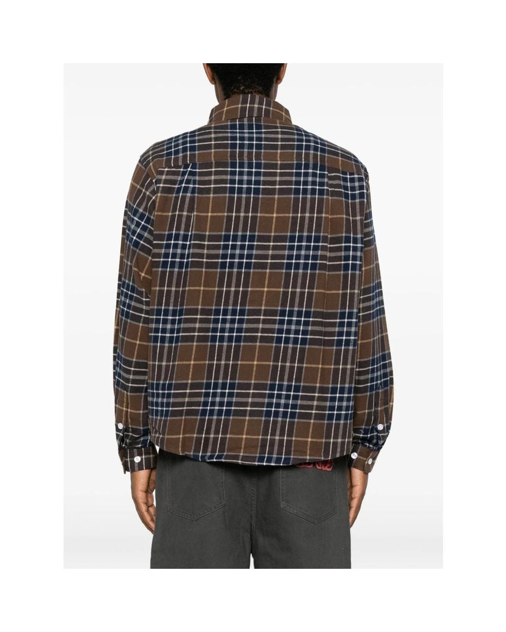 DAGGER Black Check Flannel Shirt for men