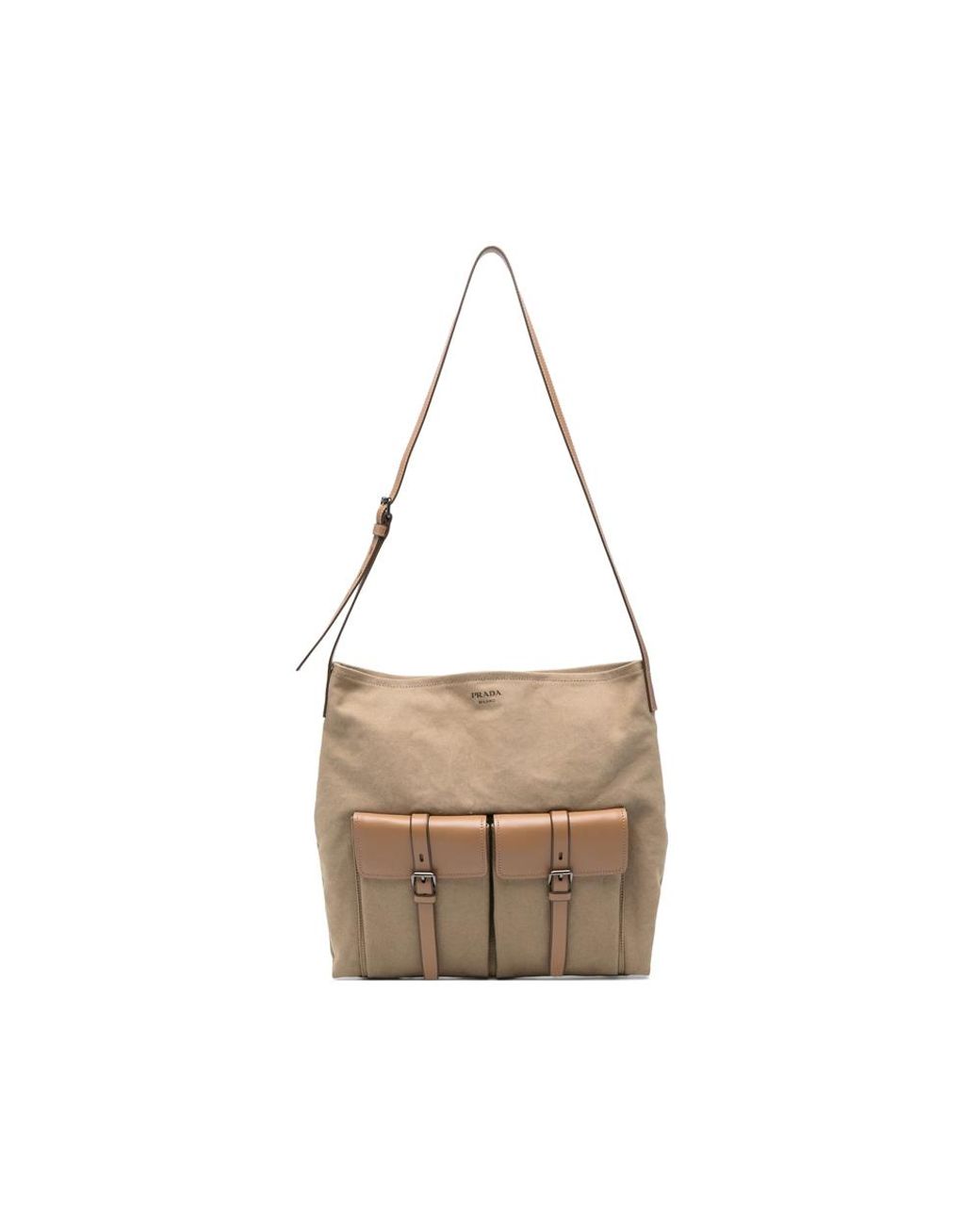 Prada Natural Neutrals Shoulder Bags for men