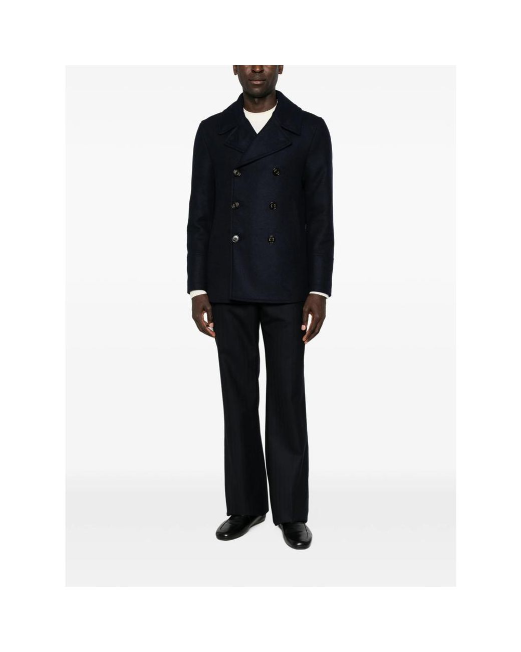 Sealup Blue Double-Breasted Button-Down Jacket for men