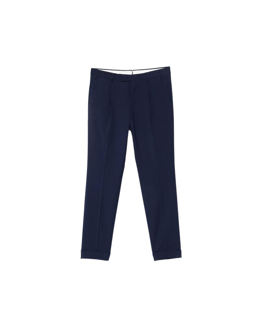 PT Torino Blue Traveller Pleat Cuffed Trousers for men