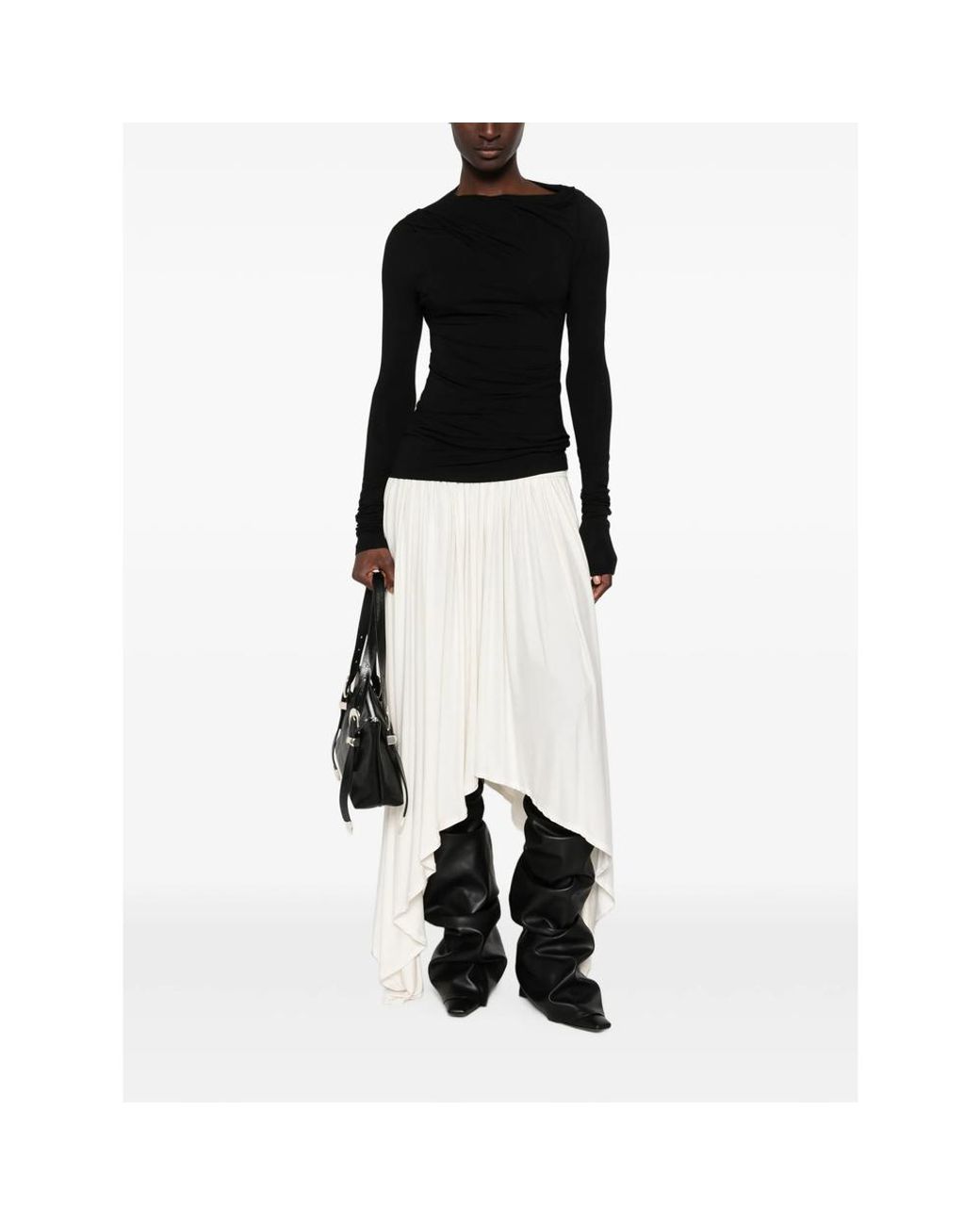 Entire studios Black Draped Long-Sleeve Top
