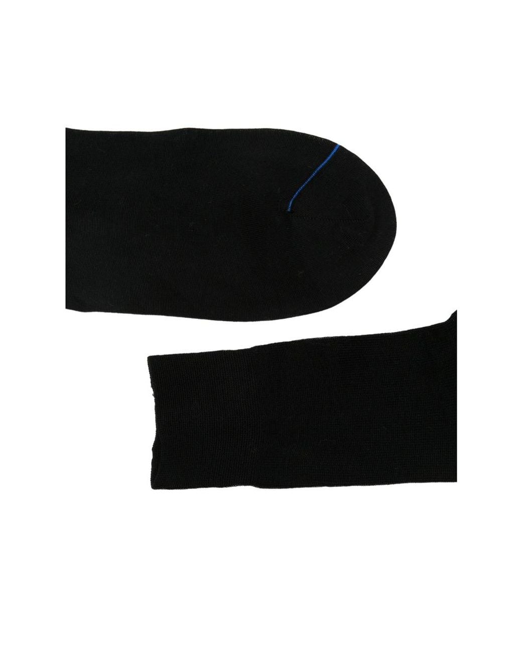 ANT45 Black Plain Long Fine-Knit Socks for men