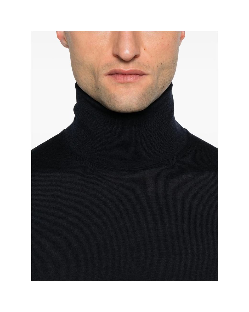 Malo Black Roll-Neck Sweater for men
