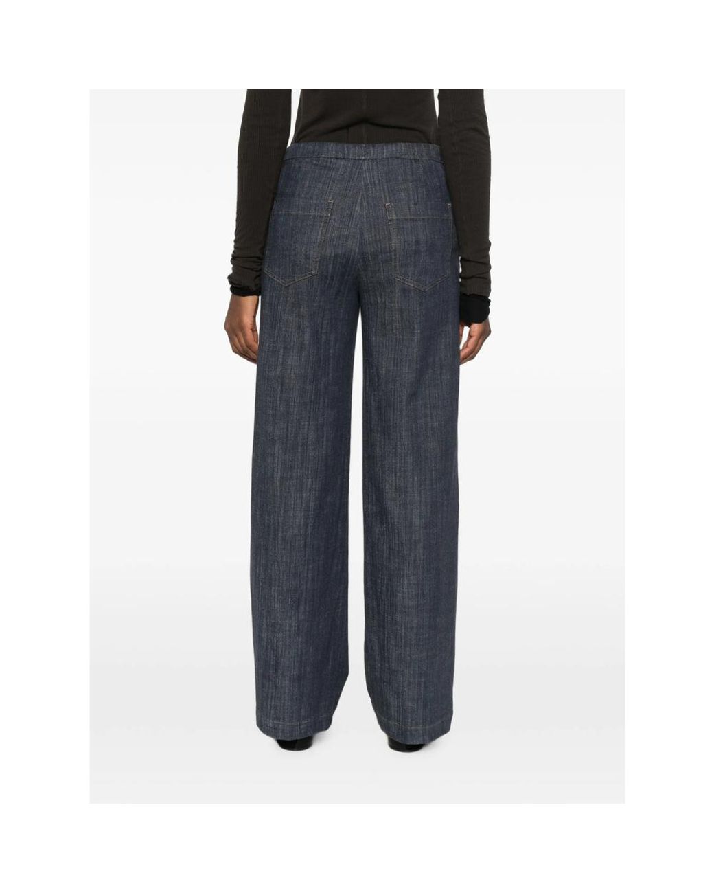 Panicale Cashmere Gray Drawstring-Waist Wide-Leg Trousers
