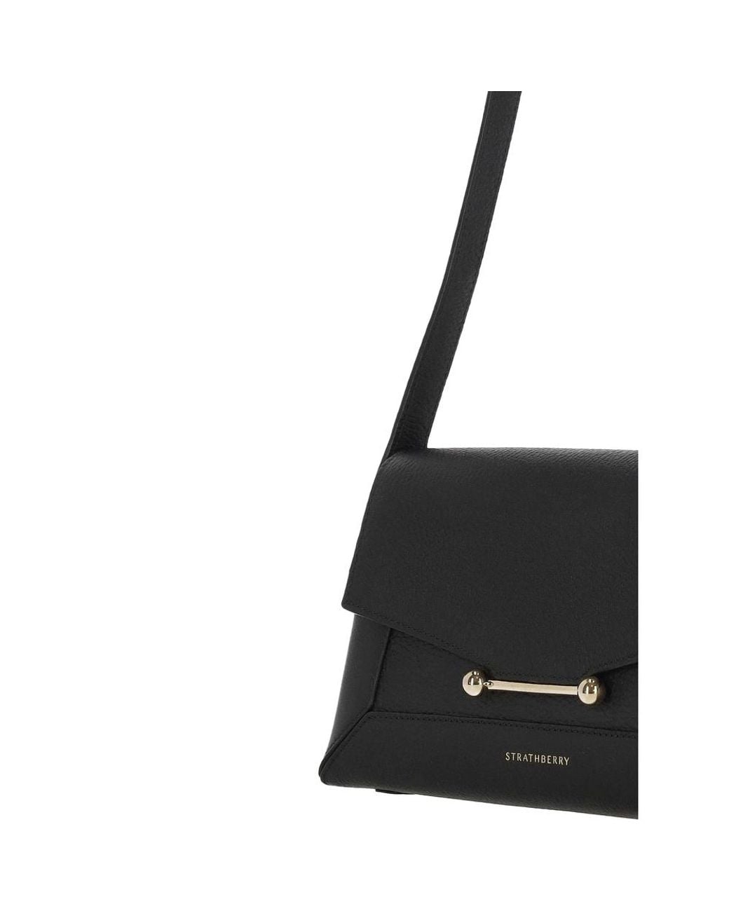 Strathberry Black Shoulder Bag Mosaic Calf Leather