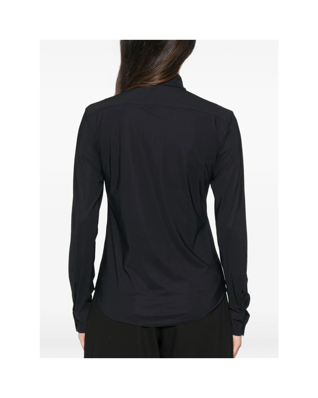 CAMICERIA MAZZARELLI Black Button-Up Long-Sleeve Shirt