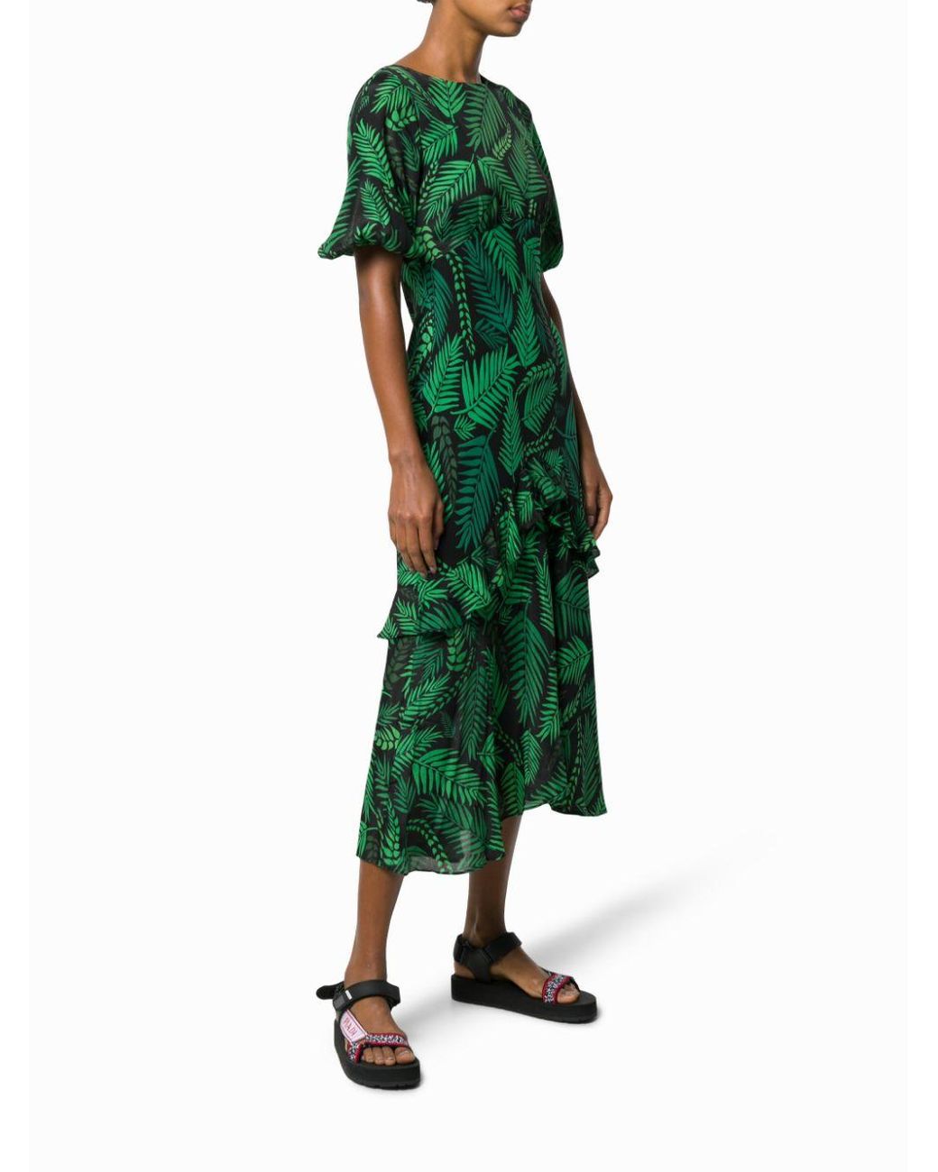 RIXO London Silk Cheryl Cuba Palm 