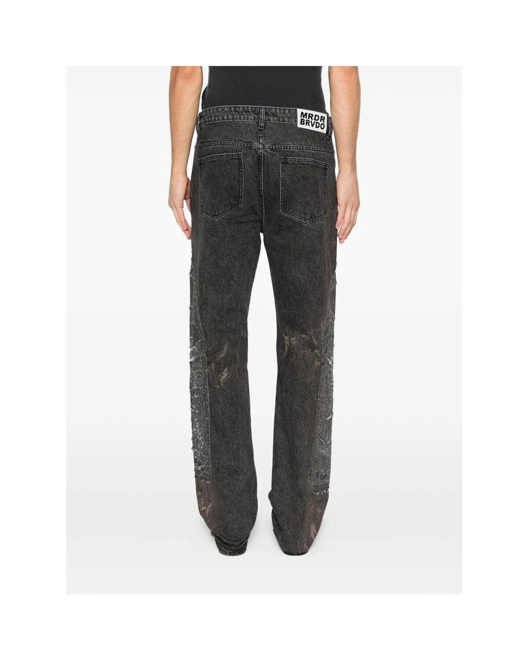 Who Decides War Black Mechanic Straight Jeans for men