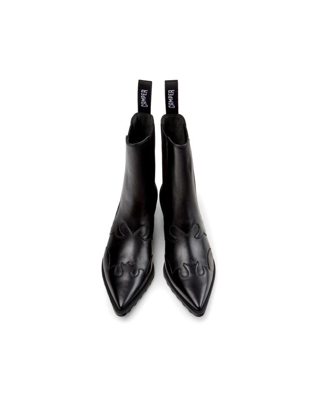 Camper Black Anita Panelled Leather Ankle Boots