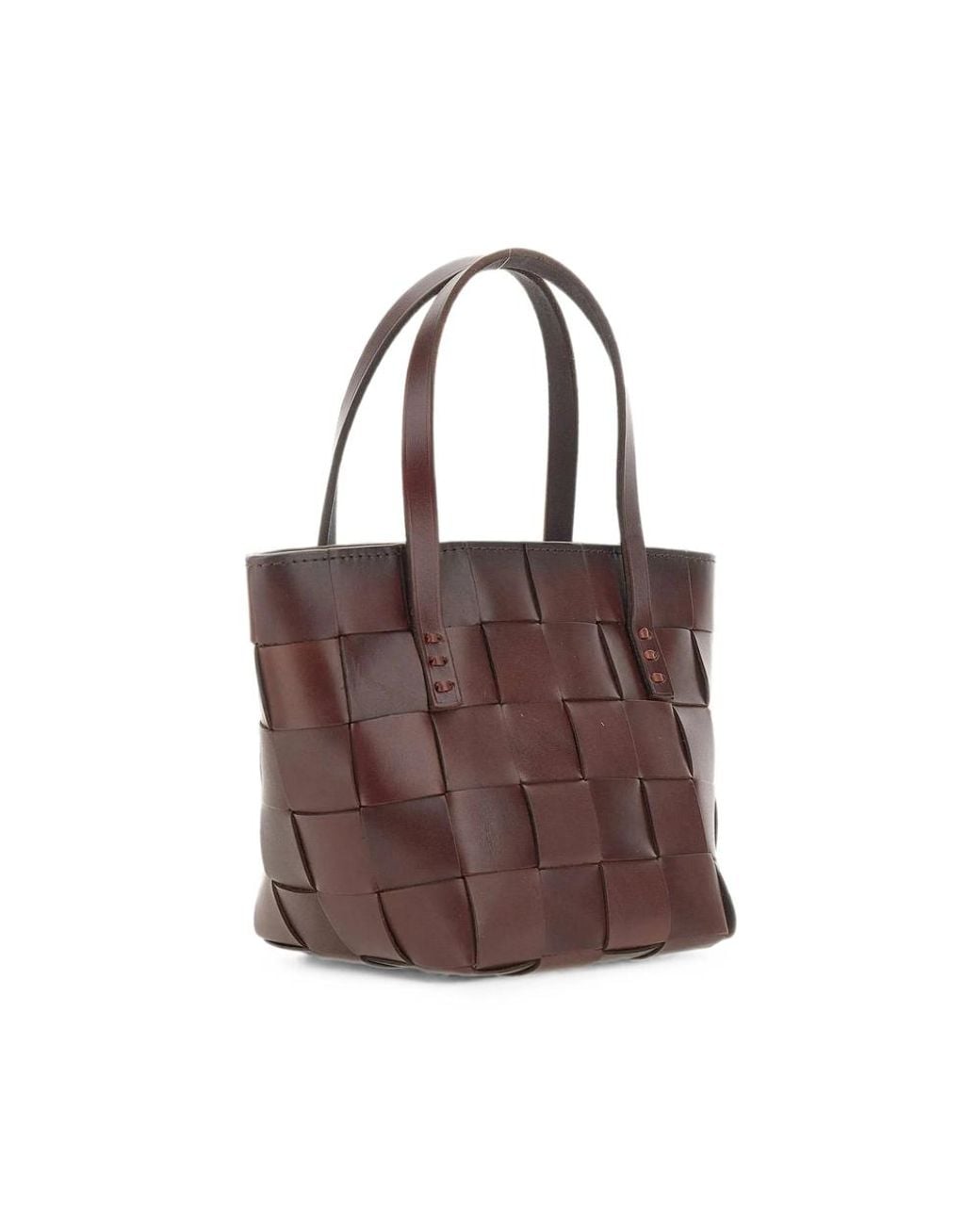 Dragon Diffusion Brown Mini Japan Leather Tote Bag for men
