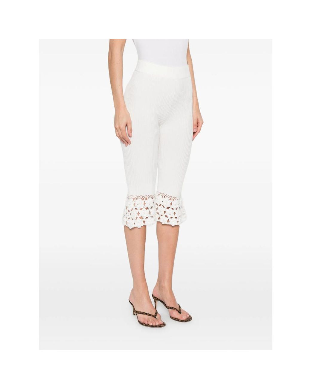 Ganni White Cropped Trousers