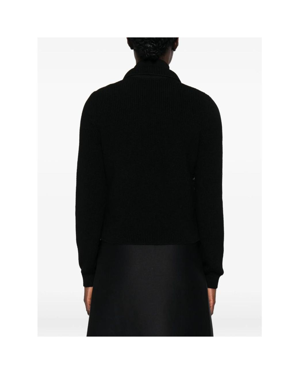 Moncler Black Quilted Panel-Ribbed Jacket