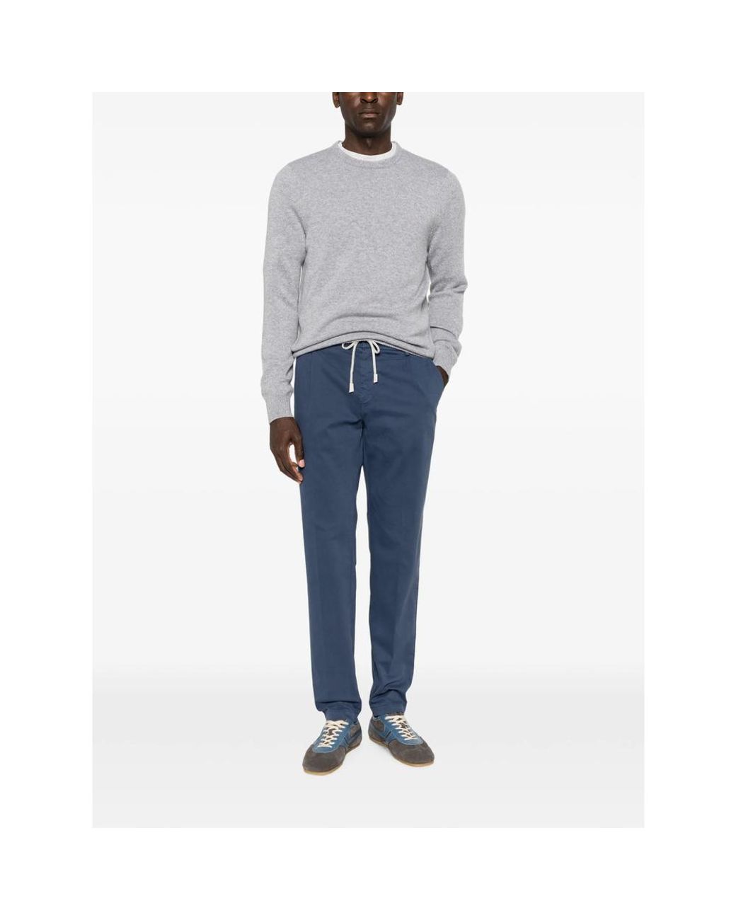 Malo Gray Crew-Neck Long-Sleeve Sweater for men