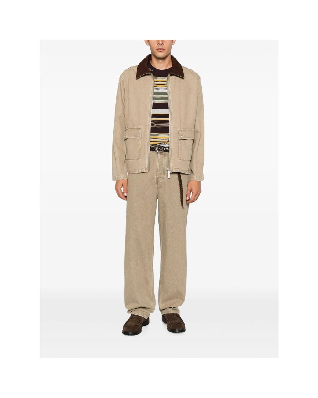 Drole de Monsieur Natural Belt-Loop Straight-Leg Jeans for men
