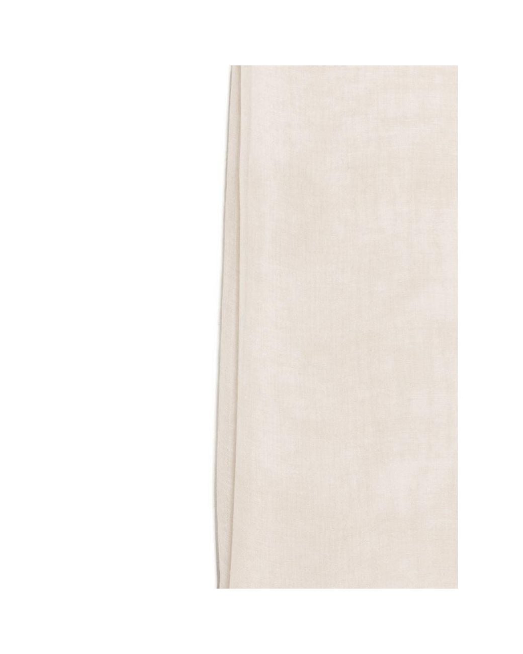 Faliero Sarti White Contrast-Border Frayed Scarf