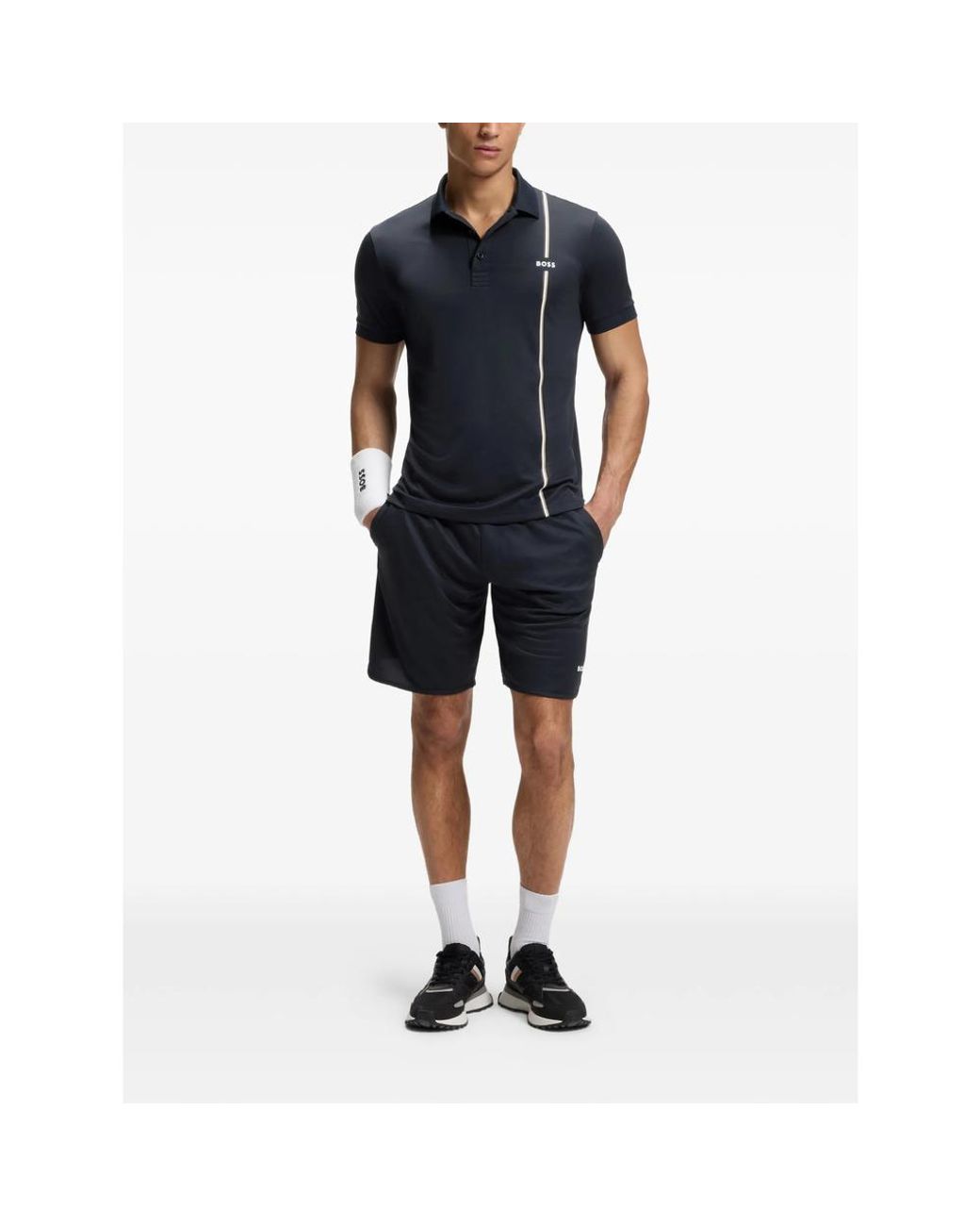 Boss Blue Toc Game 3 Striped Short-Sleeve Polo Shirt for men