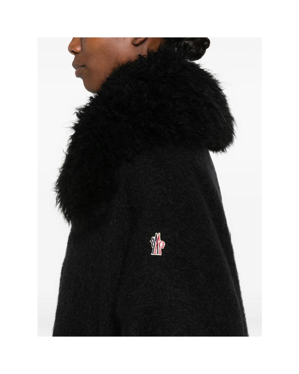 Moncler Black Fringed Cape
