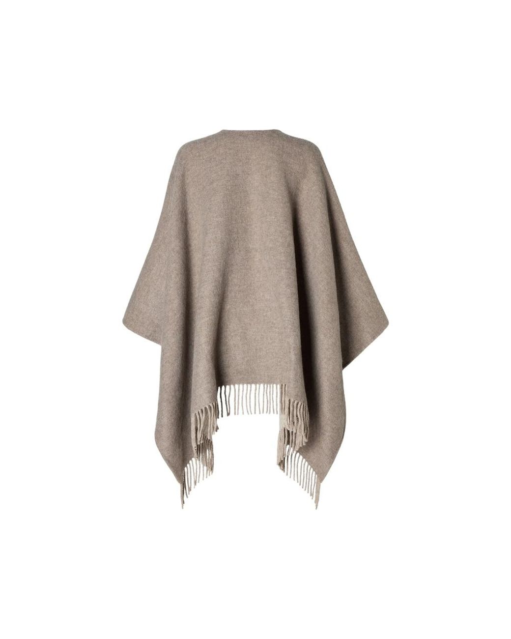 Fendi Brown Reversible Fringed Poncho