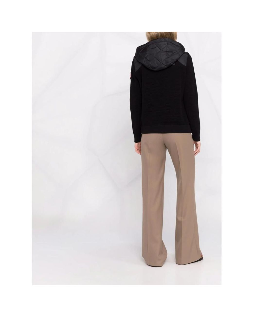 Canada Goose Black Hybridge Padded Knitted Hoodie