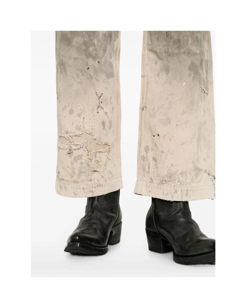 Enfants Riches Deprimes Natural Paint-Splatter Distressed Jeans for men