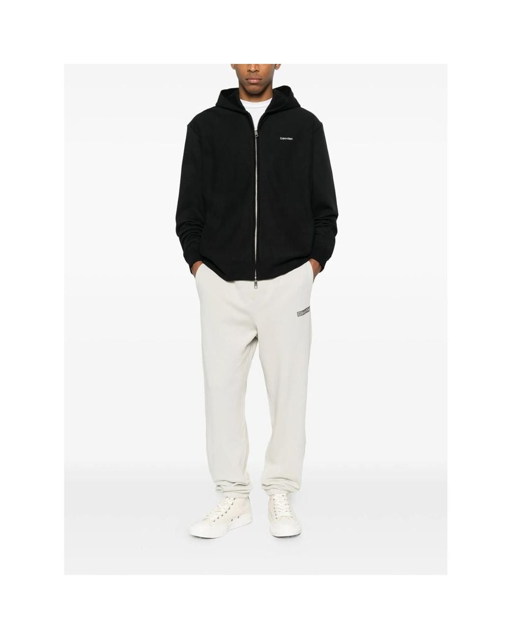 Calvin Klein White Track Pants Cotton for men