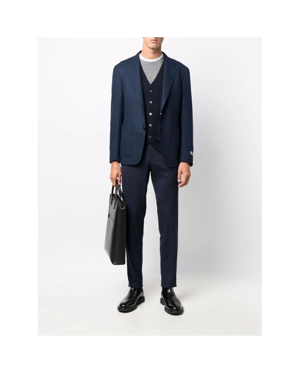 La Fileria Blue Knitted Sweater Vest for men
